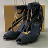 5f16 定価￥57.750 Christian Louboutin クリスチャンルブタン CORTICO 100 ウェッジソール レースアップサンダル 38 ブラック シューズ 箱付き