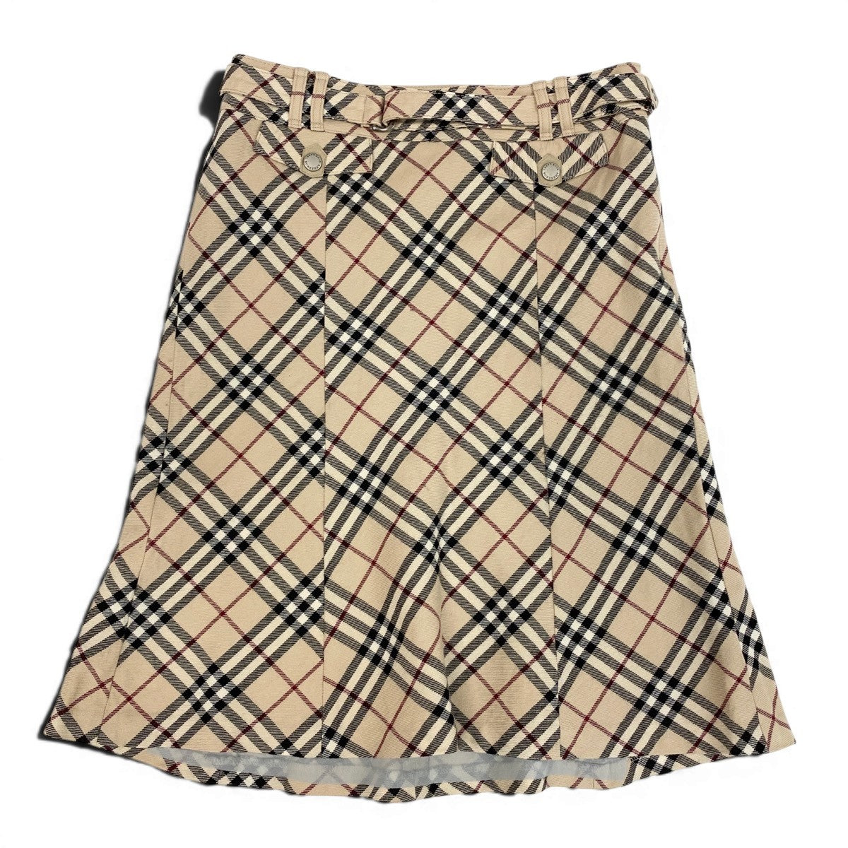 Ig19 BURBERRY LONDON BLUE LABEL バーバリーロンドン ブルーレーベル ノバチェック フレアスカート サイズ38 ベージュ レディースo07t