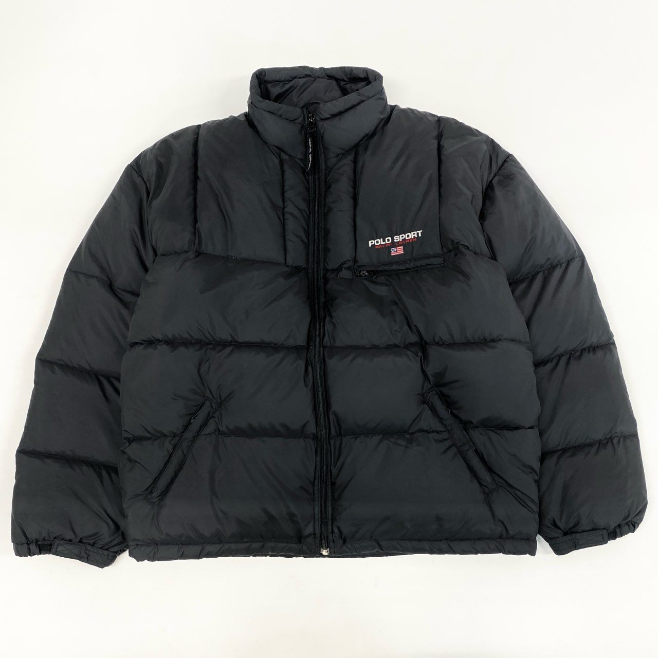 14h29 POLO SPORT RALPH LAUREN ポロスポーツ ラルフローレン ダウンジャケット アウター 胸元ロゴ刺繍 LLサイズ ブラック メンズ 男性用u02t