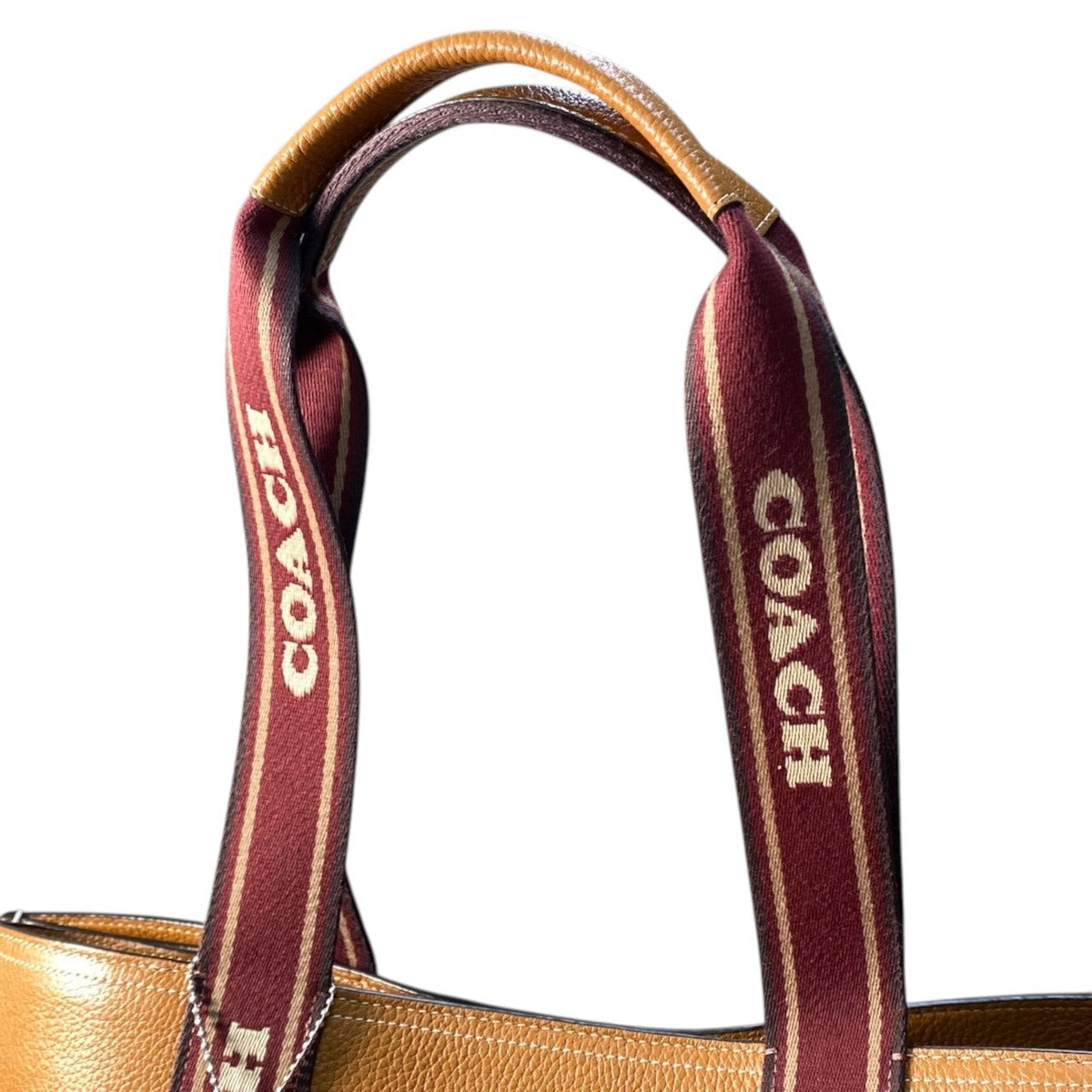 i7 《極美品》 COACH コーチ ラージ スミス トートバッグ Large Smith Tote Bag CM715 キャメルブラウン レザーt18r