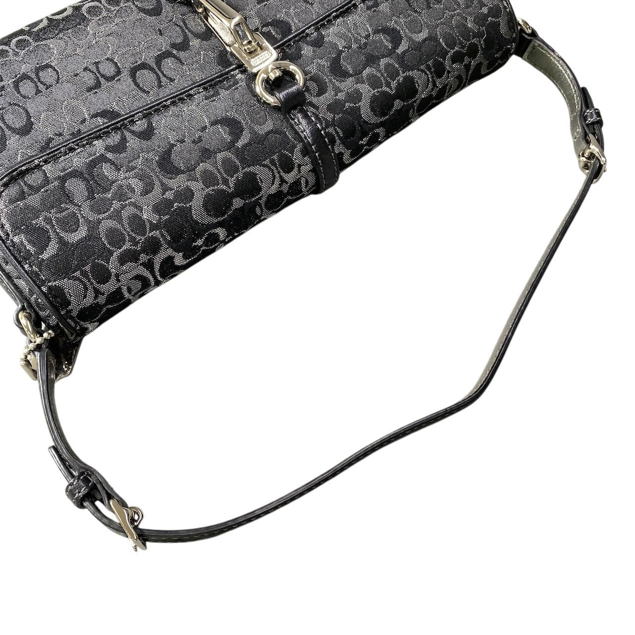f11 《美品》 COACH コーチ シグネチャー ハンドバッグ ポーチ Signature Hand-pouch G05M / 3595 Black ブラックt18r