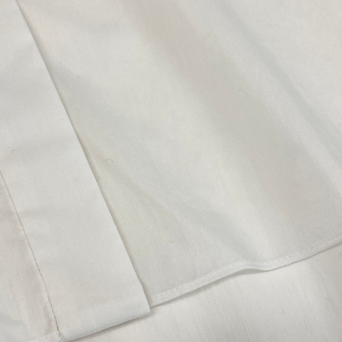 54g10 《美品》 Drawer ドゥロワー バンドカラー パイピング 比翼 長袖シャツ 36 ホワイト コットンシルク ブラウス