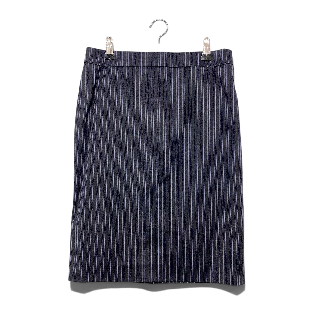 48i1 【美品】 BLACK LABEL Paul Smith ブラックレーベル ポールスミス セットアップ スカートスーツ ストライプ柄 テーラードジャケット 裏地花柄 40/38 ダークグレー パープル レディース 女性用u02t