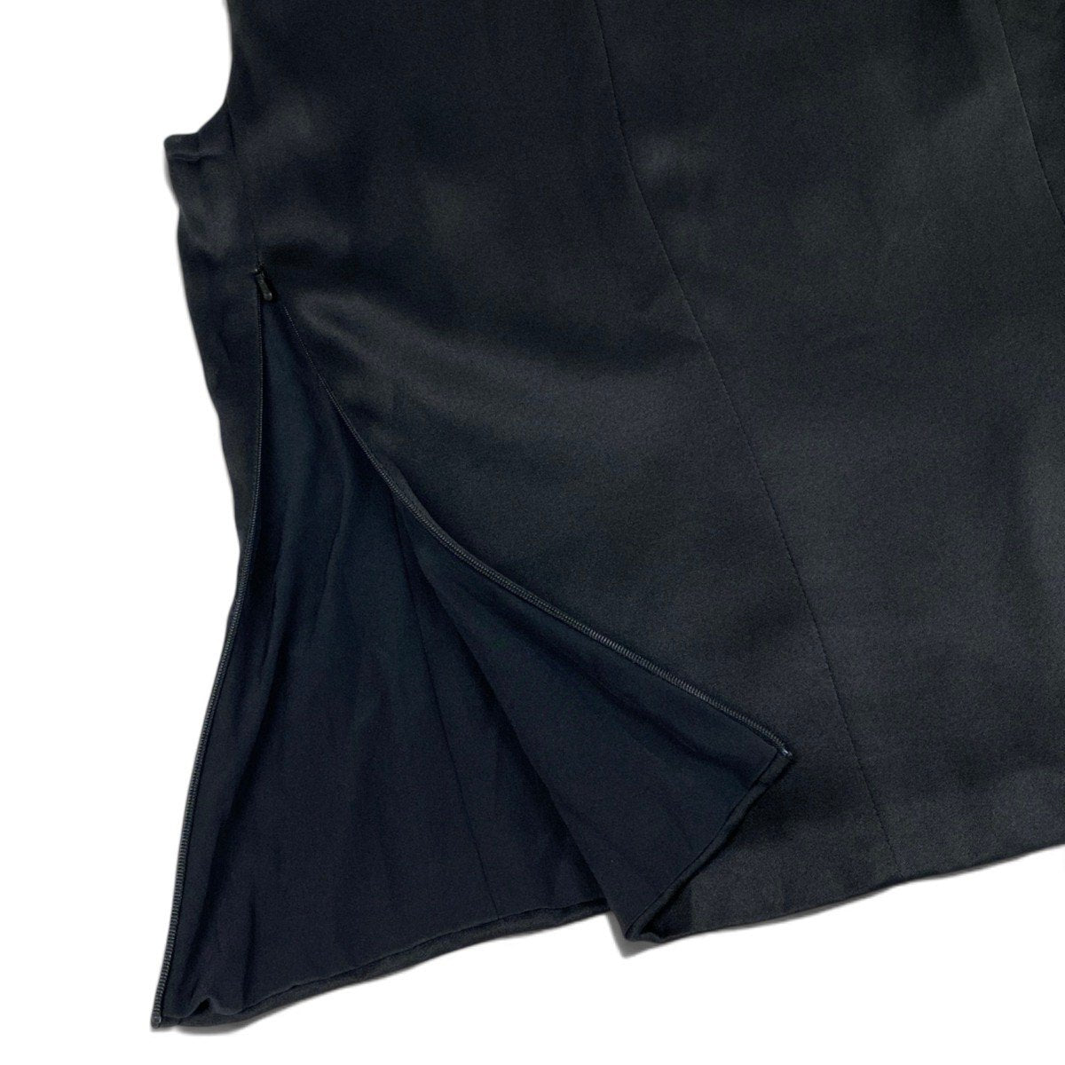 Ei7 Christian Dior クリスチャンディオール ガリアーノ期 ノースリーブカットソー トップス 38 ブラック シルク100％ レディースo07t