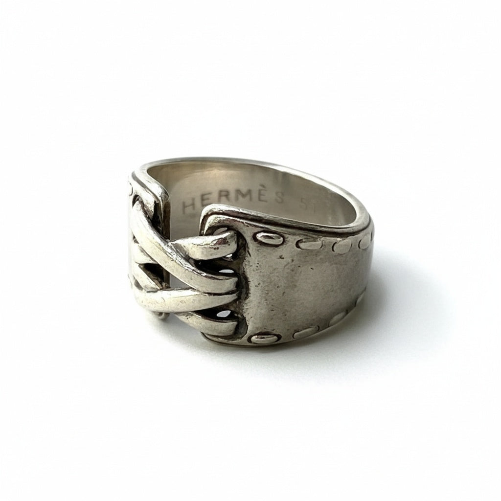 b5 Vintage HERMES エルメス メキシコリング アクセサリー 51 シルバー Silver925 ta1