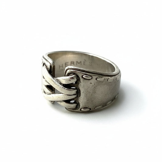 b5 Vintage HERMES エルメス メキシコリング アクセサリー 51 シルバー Silver925 ta1