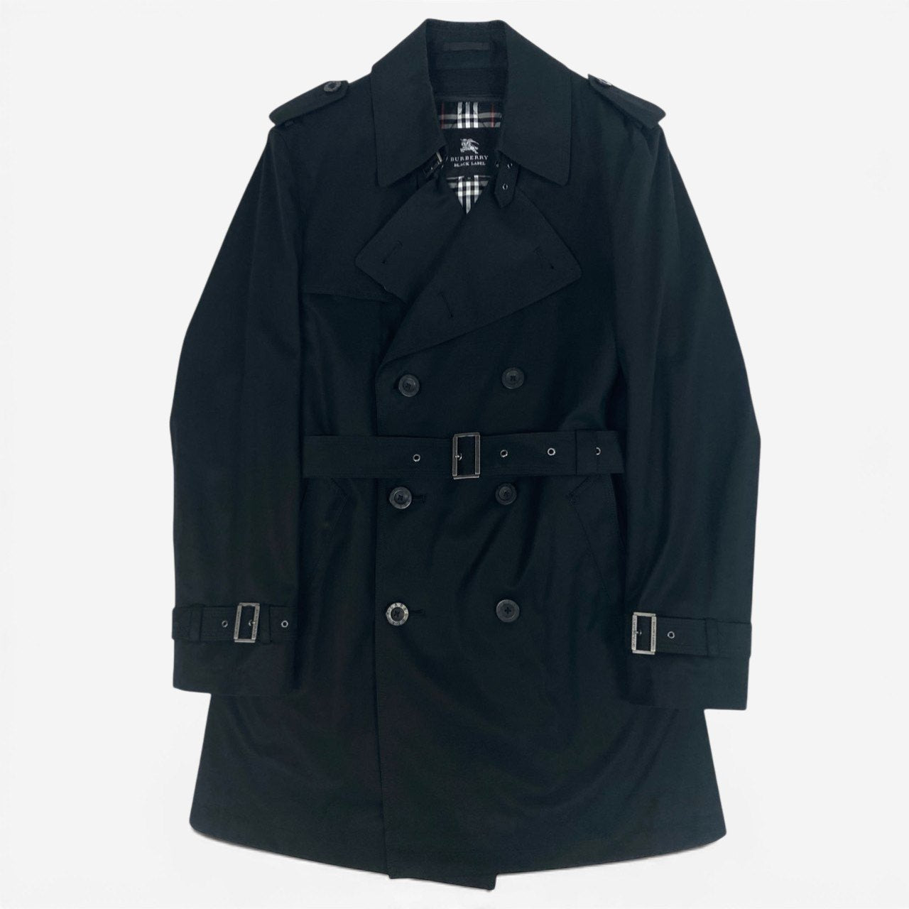 31b12 BURBERRY BLACK LABEL バーバリー ブラックレーベル ライナー付き トレンチコート サイズM ブラック Trench Coat 日本製t18r