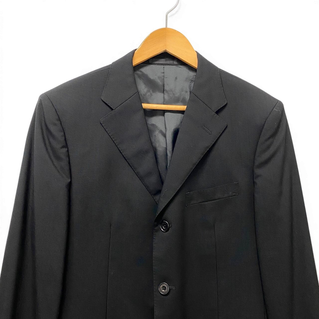 33g2 BURBERRY BLACK LABEL バーバリーブラックレーベル セットアップスーツ テーラードジャケット 3B スラックス 38Lサイズ ブラック ウール100％ メンズ 男性用u02t