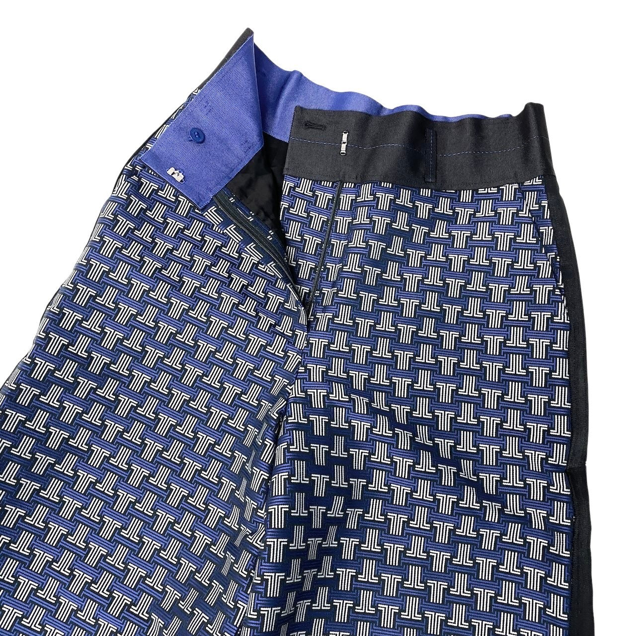 If8 【未使用タグ付】 LANVIN COLLECTION ランバンコレクション 定価16.5万円 セットアップ モノグラム ジャガーベスト ハーフパンツ サイズ36 ブルー レディース 女性用u02t