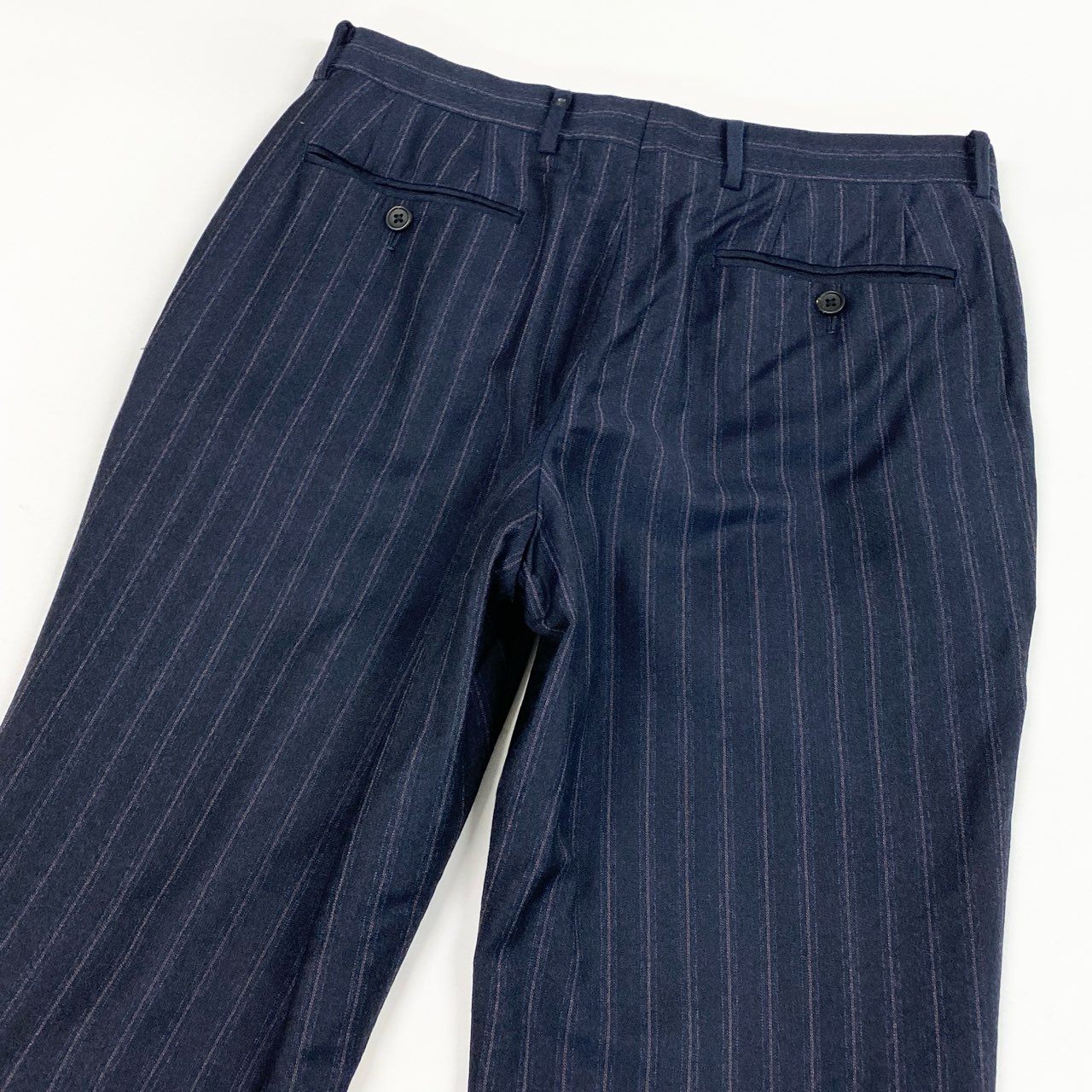 22a23 Paul Smith COLLECTION ポールスミス コレクション ゼニア生地 シングルスーツ セットアップ M ネイビー ストライプ ウール メンズu02t