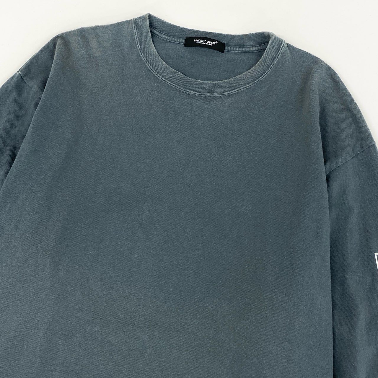 83i3 UNDERCOVER アンダーカバー 袖プリント 長袖カットソー ロンT ロングスリーブTシャツ バックプリント 大きいサイズ UC1B4805-4 4 XLサイズ相当 グリーン コットン メンズ 日本製o07t