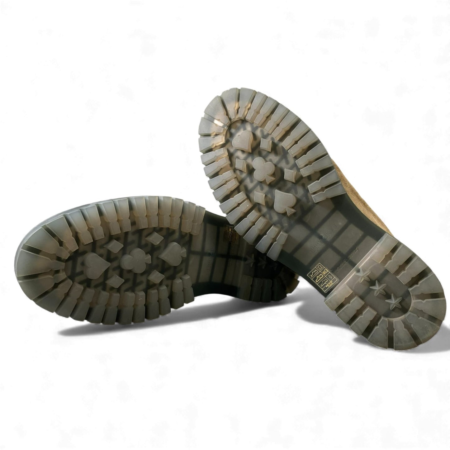 1L10 【美品】JIMMY CHOO ジミーチュウ デヴィンニットソックス スエードブーツ ８ホールブーツ ブーツ 42サイズ カーキ メンズk02i