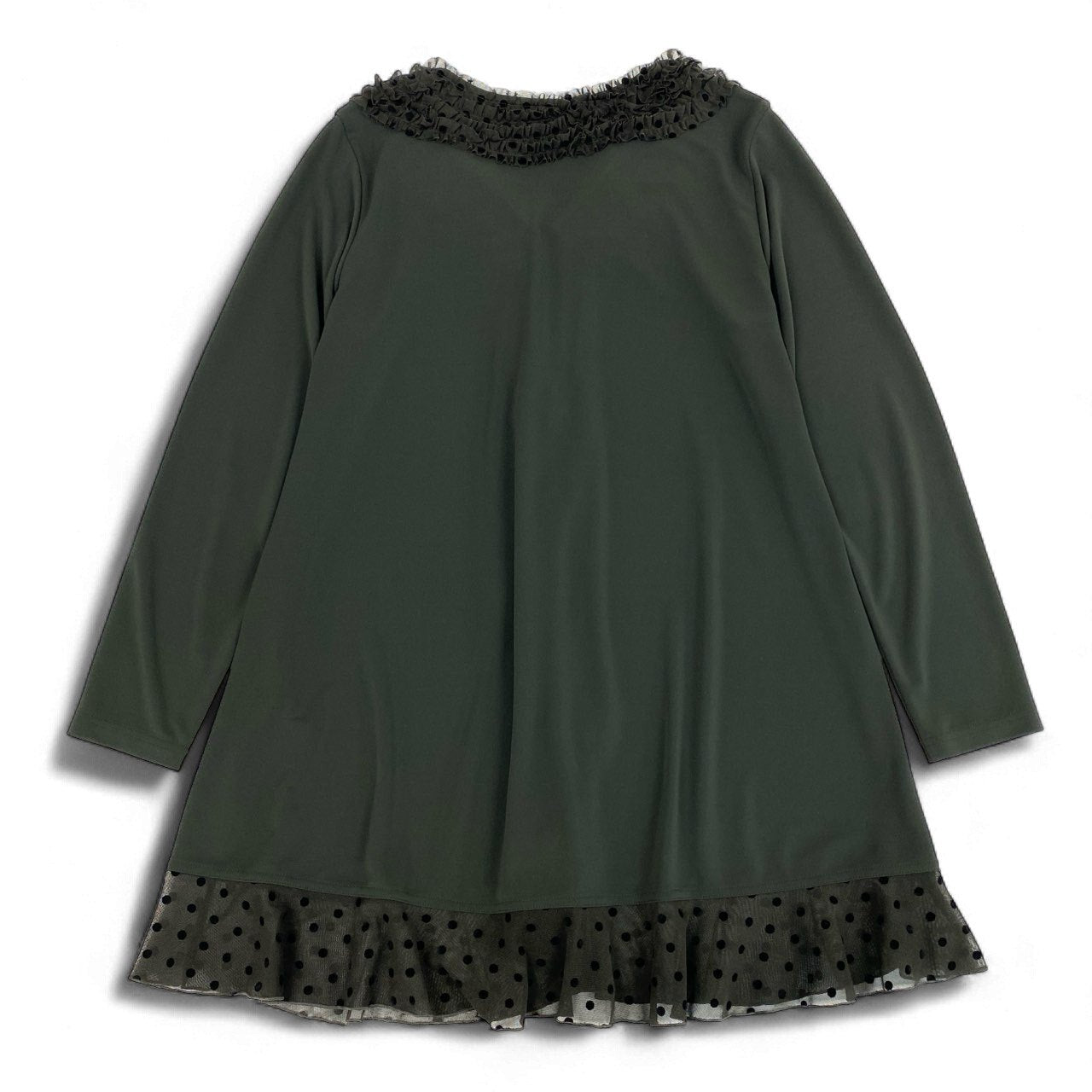 76k21《美品》 TOKUKO 1er VOL トクコプルミエヴォル ロングカーディガン 長袖 フリル装飾 花柄プリント 水玉 ドット柄 レディース 女性用 9 ブラウンu02t