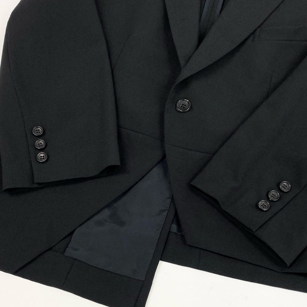 Al24【美品】COMME des GARCONS コムデギャルソン AD1991 Vintage ウールギャバ アシンメトリージャケット Sサイズ ブラック メンズk02i