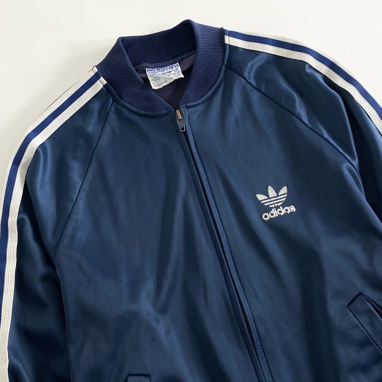 67i5 80s Vintage adidas アディダス ヴィンテージ KEYROLAN ATP Navy Track Jacket トラックジャケット USA製 トレフォイル Sサイズ ネイビー