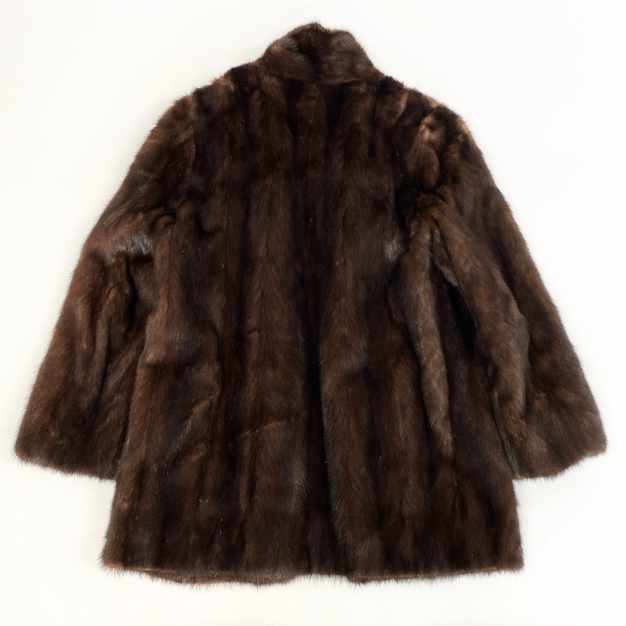 70l1《本毛皮》 デミバフミンク ミンクコート ハーフコート ミンクファー 裏地花柄 MINK FUR 9 ブラウン系u02t