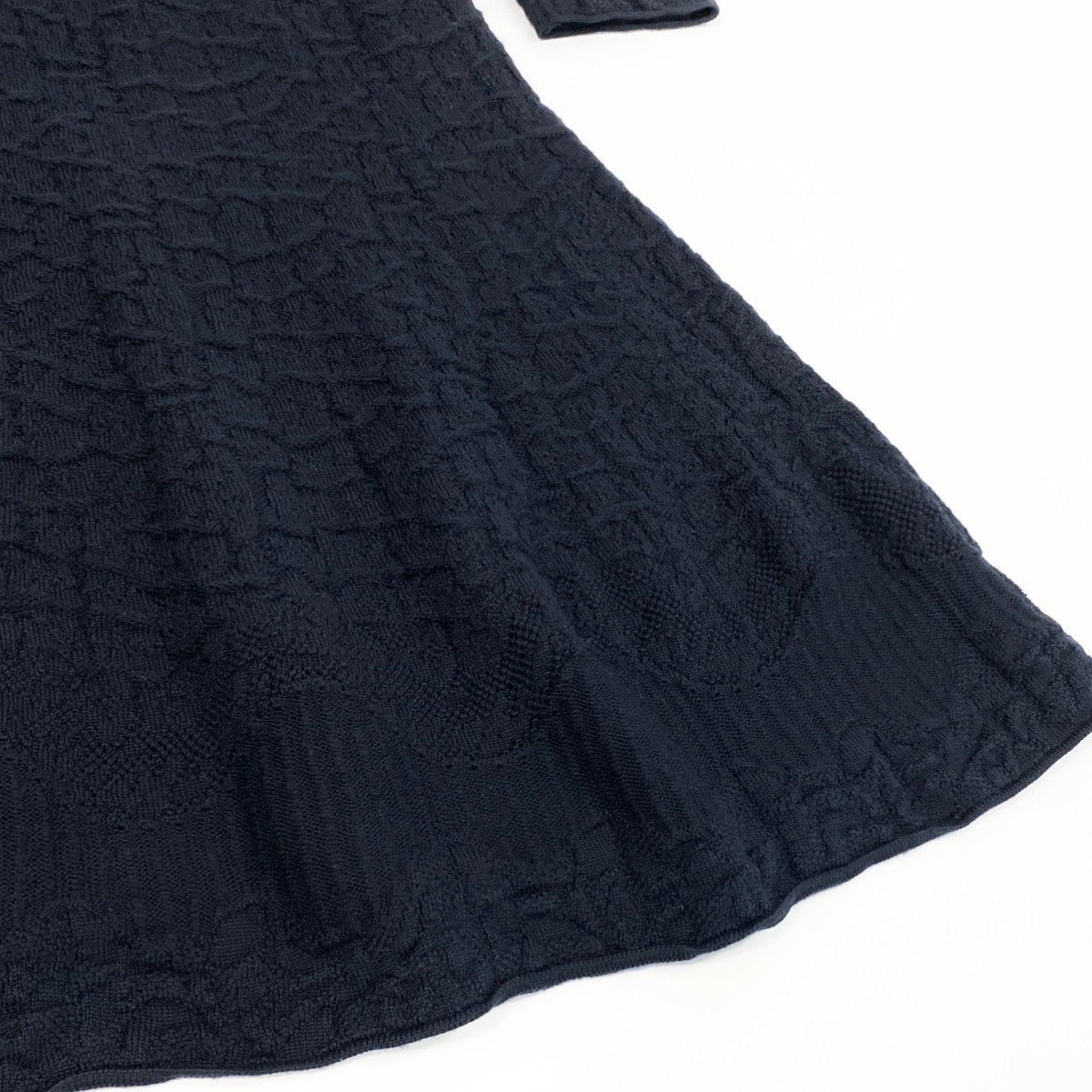 Ee25 Salvatore Ferragamo サルヴァトーレフェラガモ ロング ニットワンピース  サイズM ネイビー ウール100％ レディース 女性服ta1