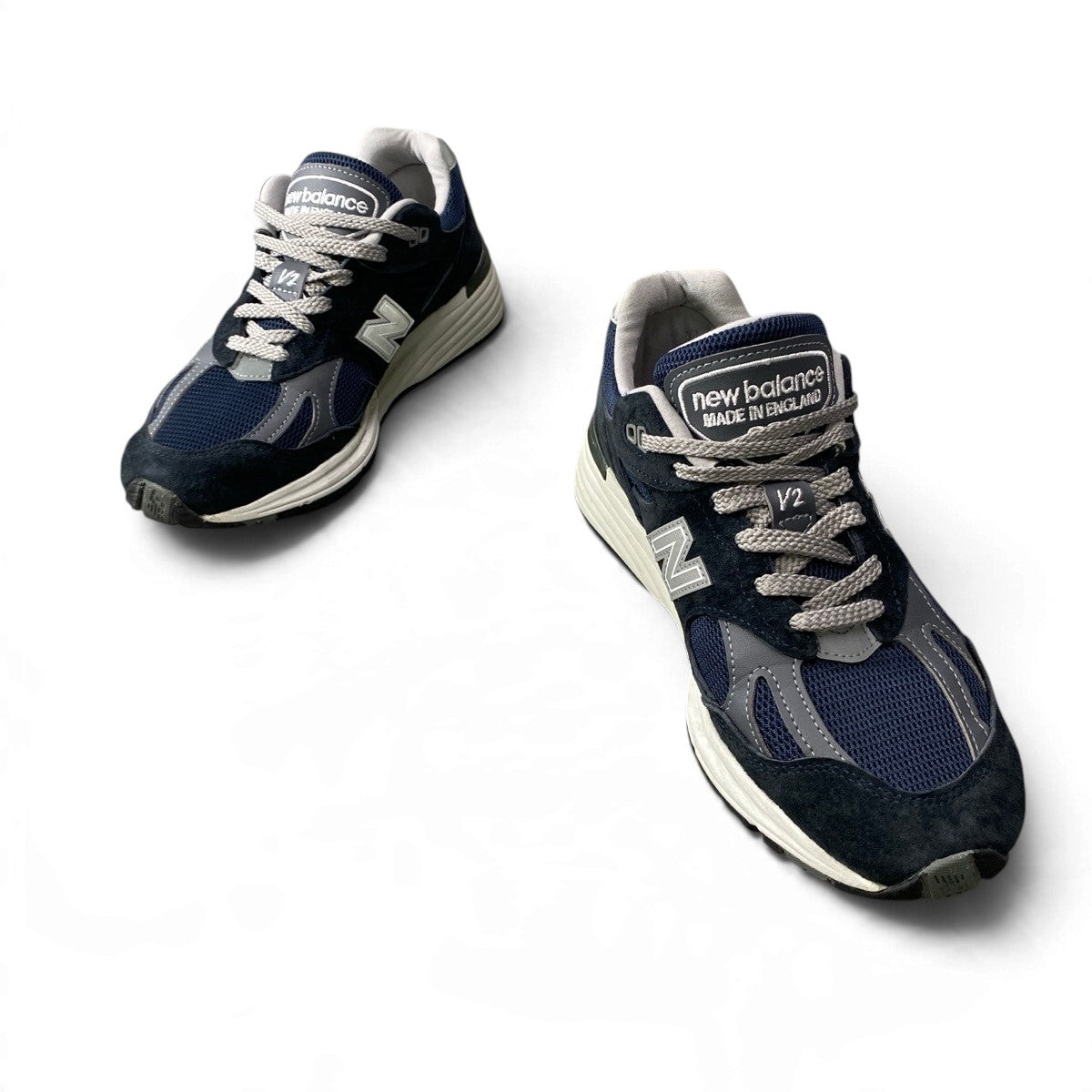 3j14 New Balance ニューバランス Made in UK 991v2 ローカットスニーカー U991NV2 サイズ7 ネイビー メンズ 紳士靴o07t