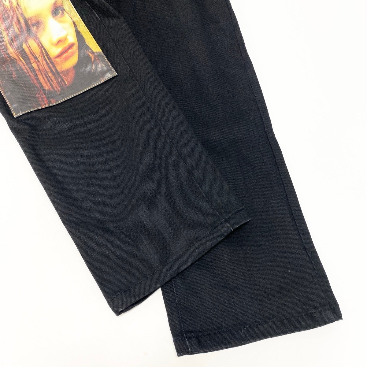 83e13 RAF SIMONS ラフシモンズ クリスチーネ・F ストレートパンツ コットンパンツ イタリア製 32サイズ ブラック メンズ 男性用k02i