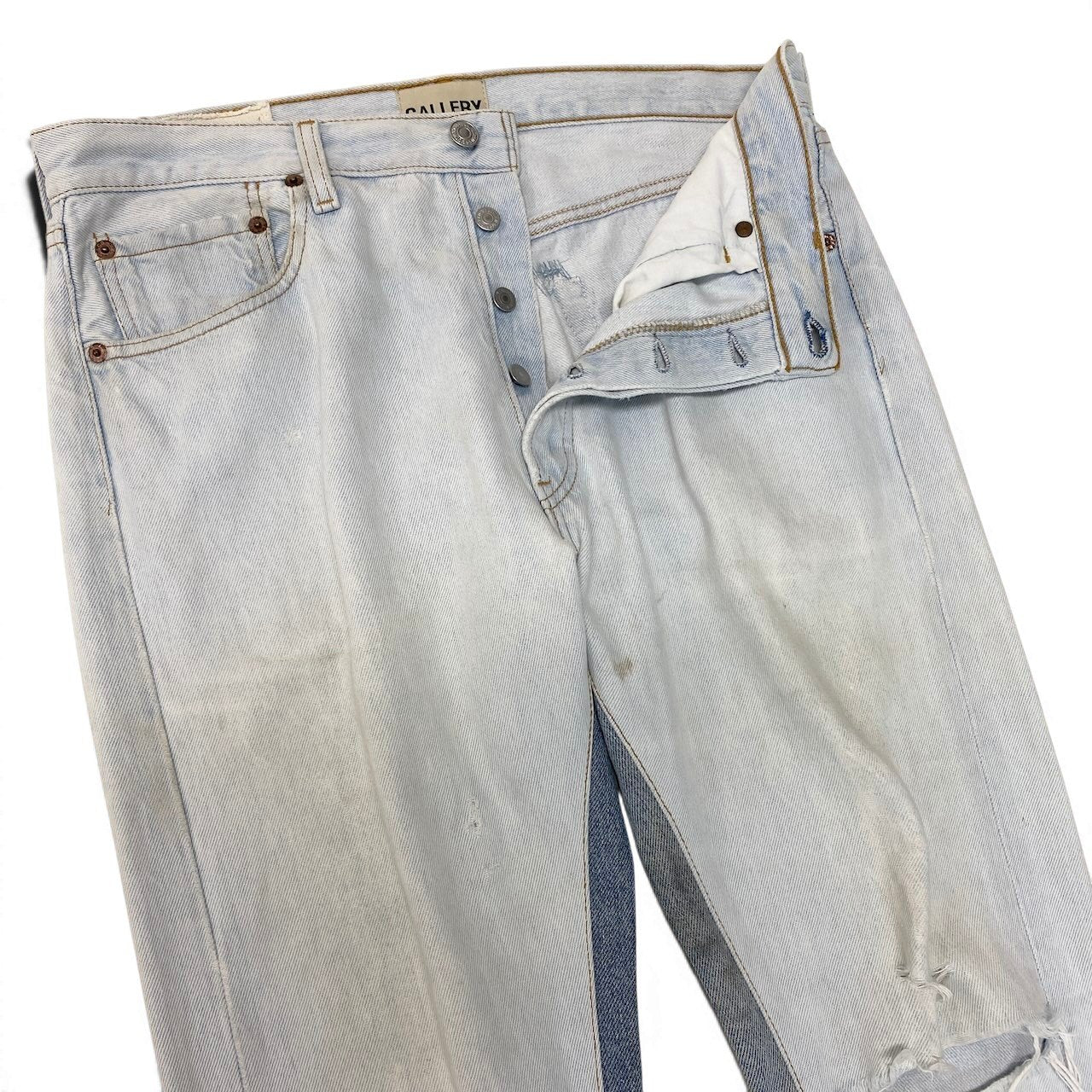 Mf26 Gallery Dept x Levi's ギャラリーデプト リーバイス フレアデニム ヴィンテージ加工 リメイクデニム ライトウォッシュデニム ボタンフライ メンズ 男性用 30 ライトブルー コットン100％u02t