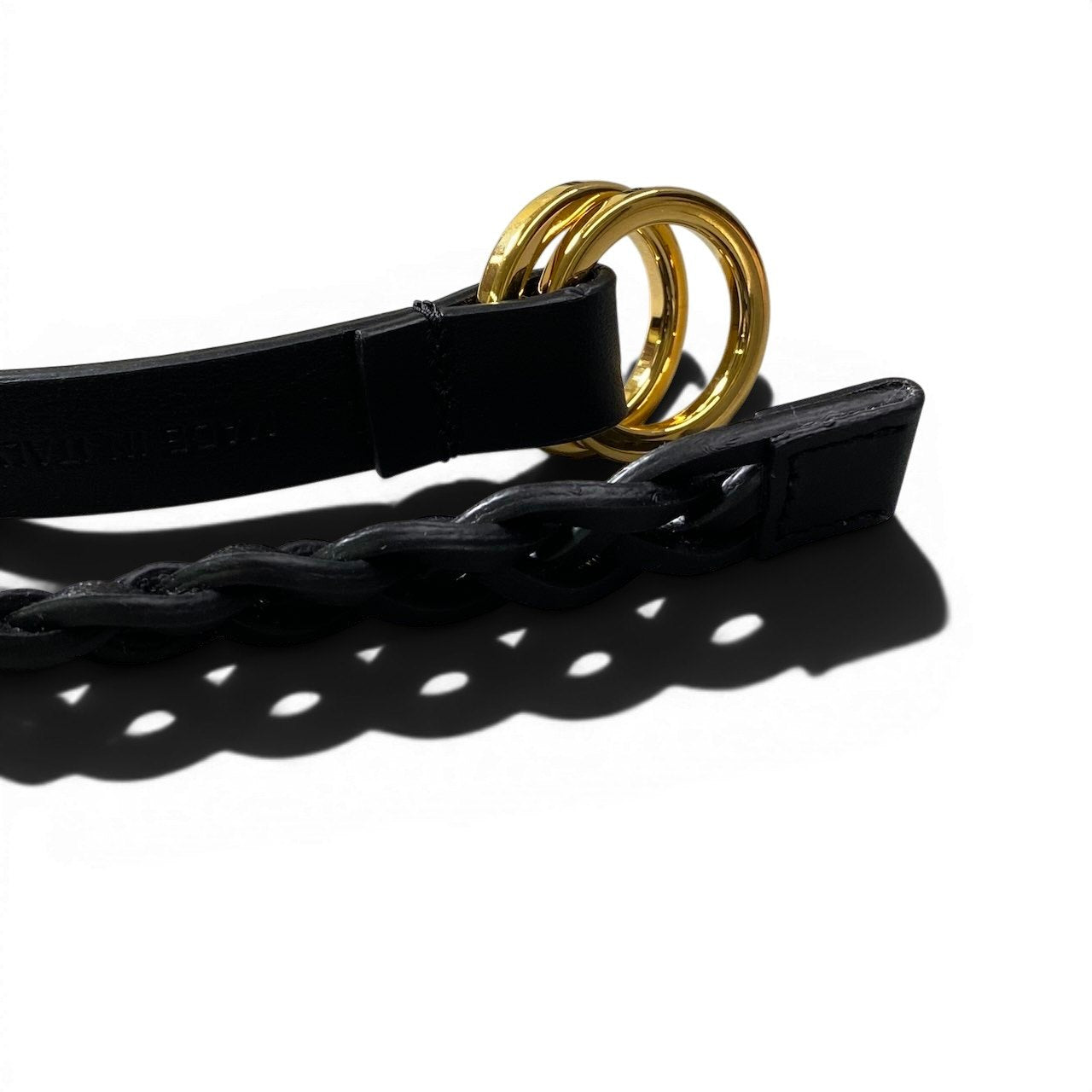 d16 Christian Dior クリスチャンディオール CDロゴバックル ダブルストラップ ベルト レザーベルト サイズフリー ブラック レザー レディースk02i