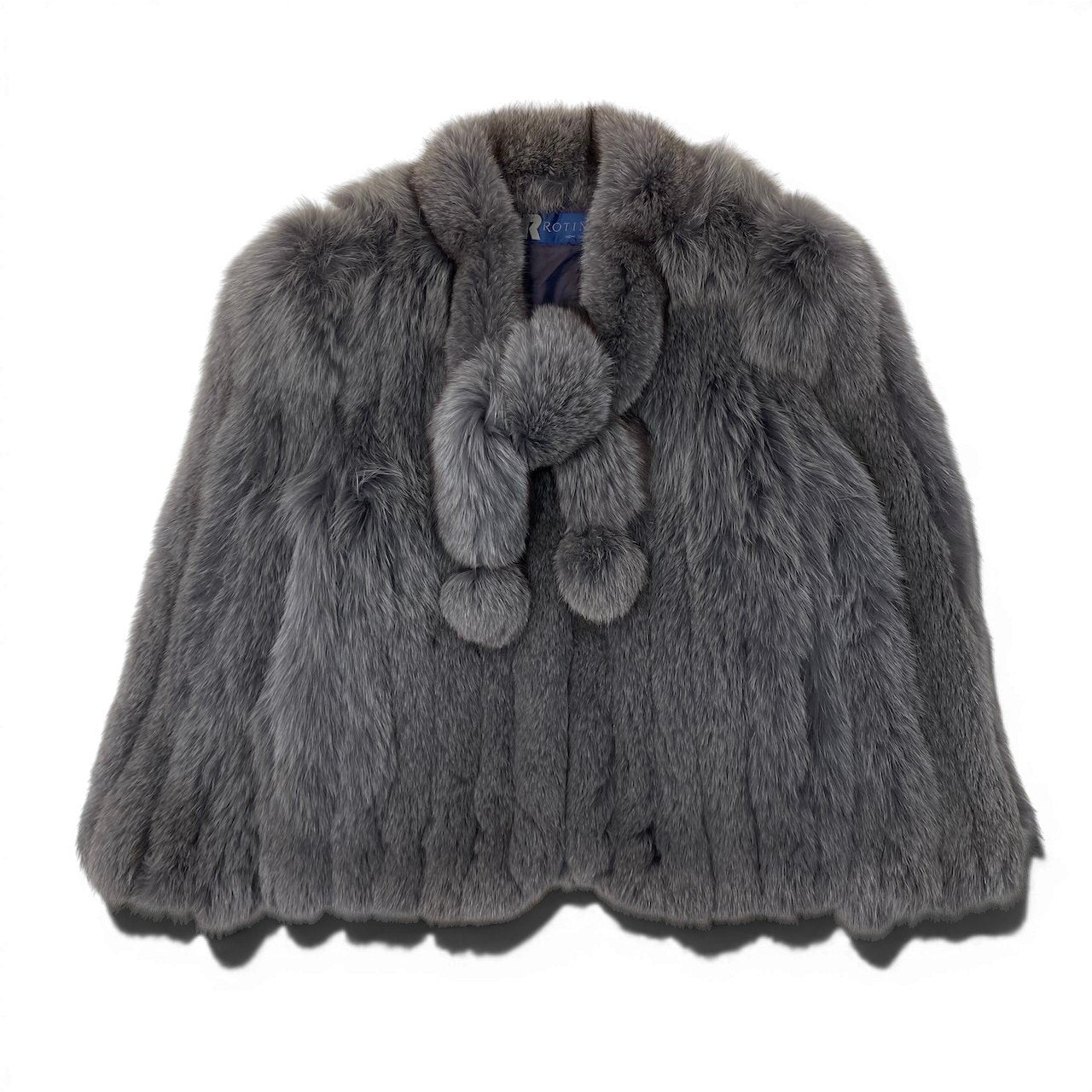 72g4 ROTINY ロティニー フォックスファー 染めフォックス 毛皮コート 本毛皮 M グレー系 FOX FUR レディースo07t