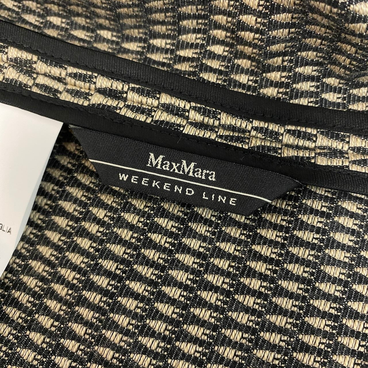 56e12【新品保管品】Max Mara マックスマーラ 総柄ジャケット アウター 50410697 38サイズ ベージュ ブラック レディース 女性用t18r