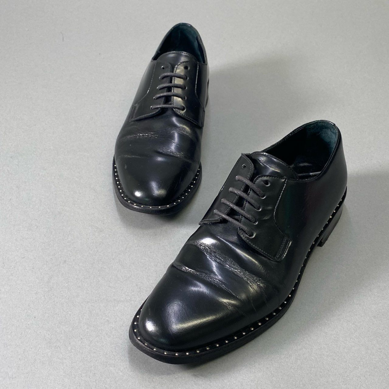 2i18 SAINT LAURENT PARIS サンローランパリ イタリア製 ディラン 20 ドレスシューズ レースアップ 革靴 36 ブラック レザー レディースk02i