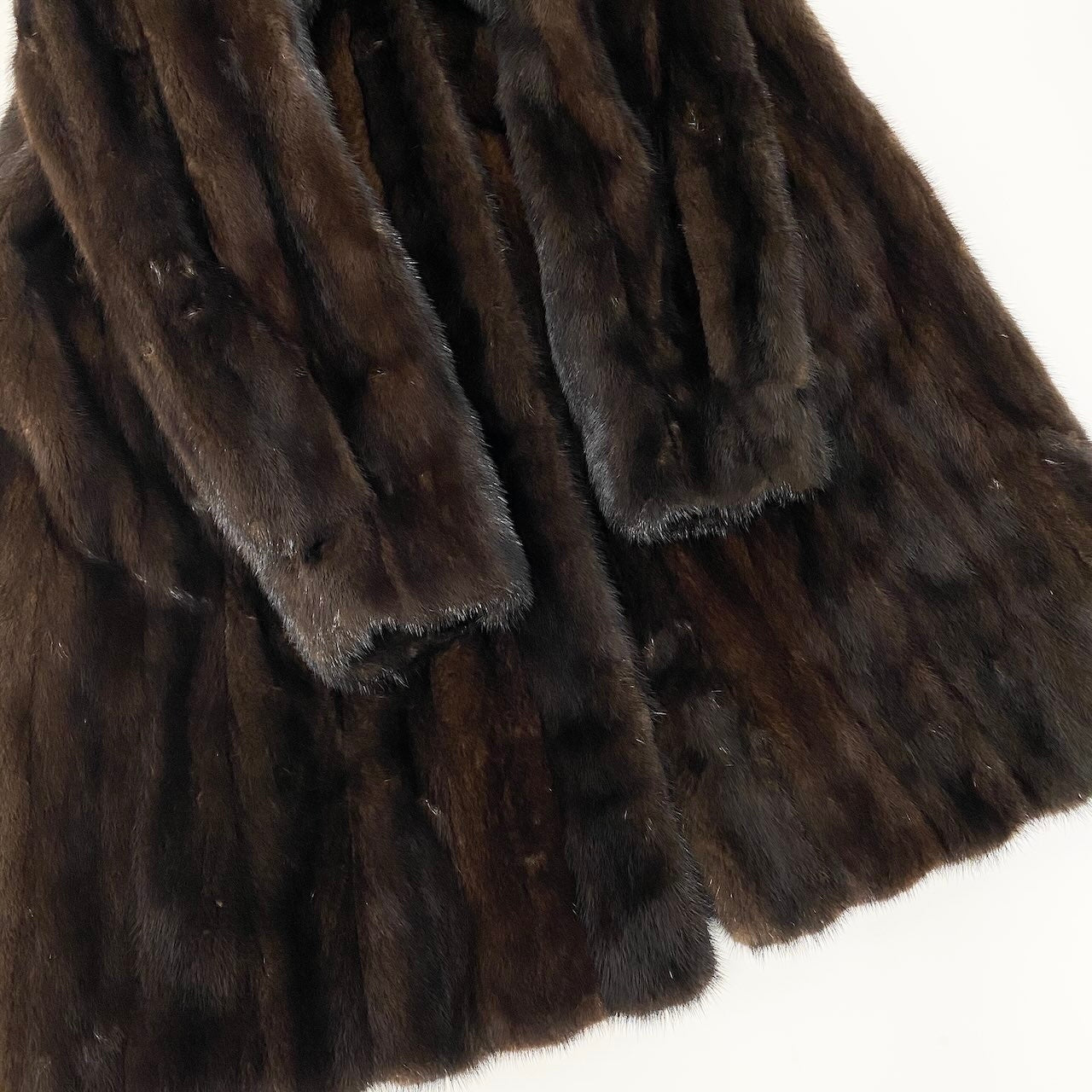 47c18 超ロング ダークミンク ファーコート 丈110cm サイズF ダークブラウン 本毛皮 Dark Mink Fur Super Long Coatt18r