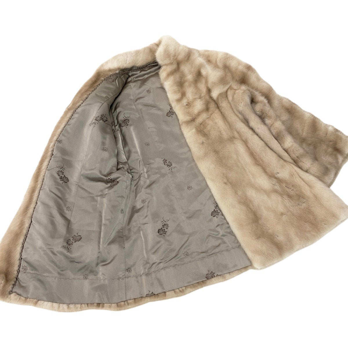 2h8 袖段 パステルミンク ファーコート サイズ11 茶系 本毛皮 Pastel Mink Fur Coatt18r