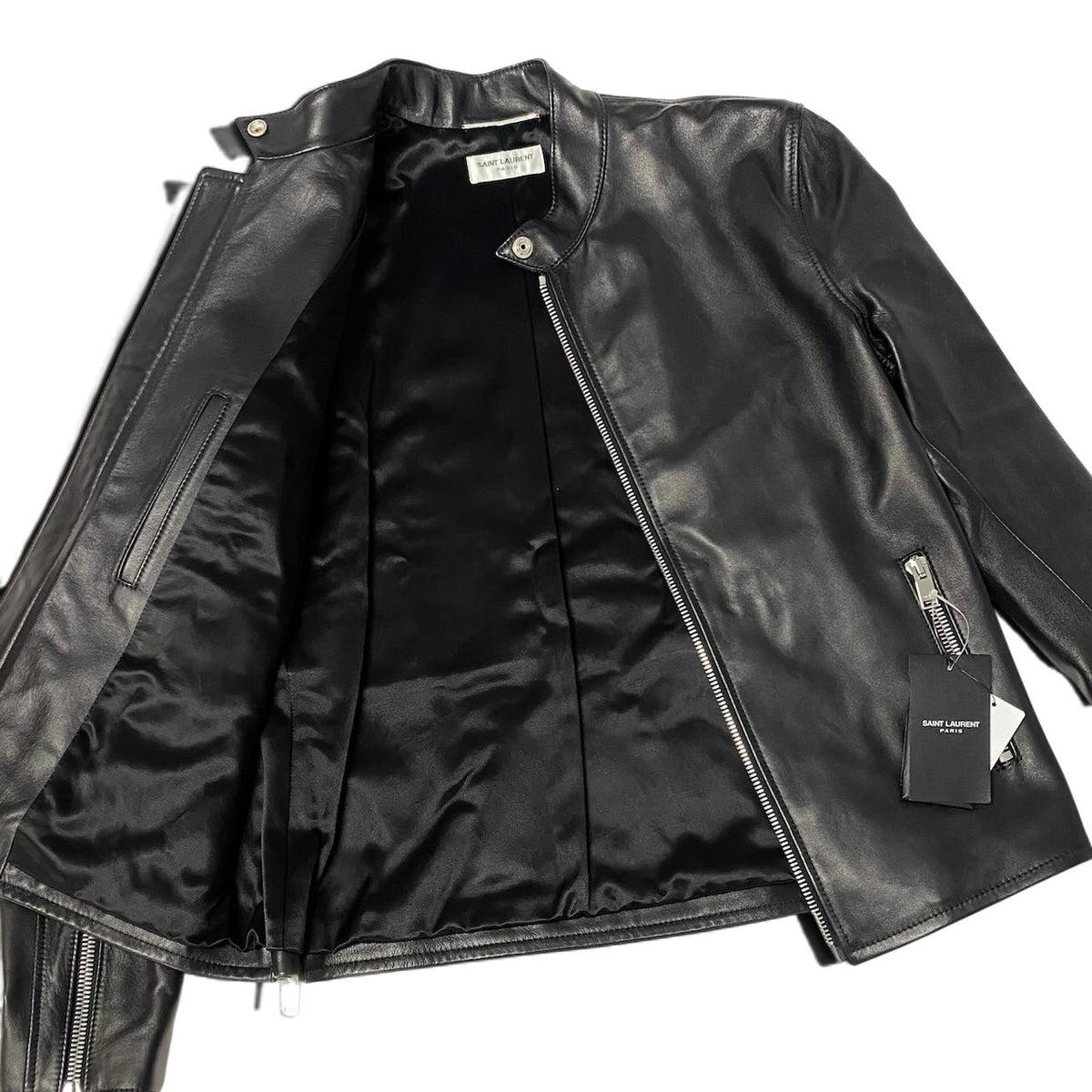 j29 《タグ付》 SAINT LAURENT サンローラン キースレザージャケット Keith Leather Jacket 362239 50 ブラックt18r