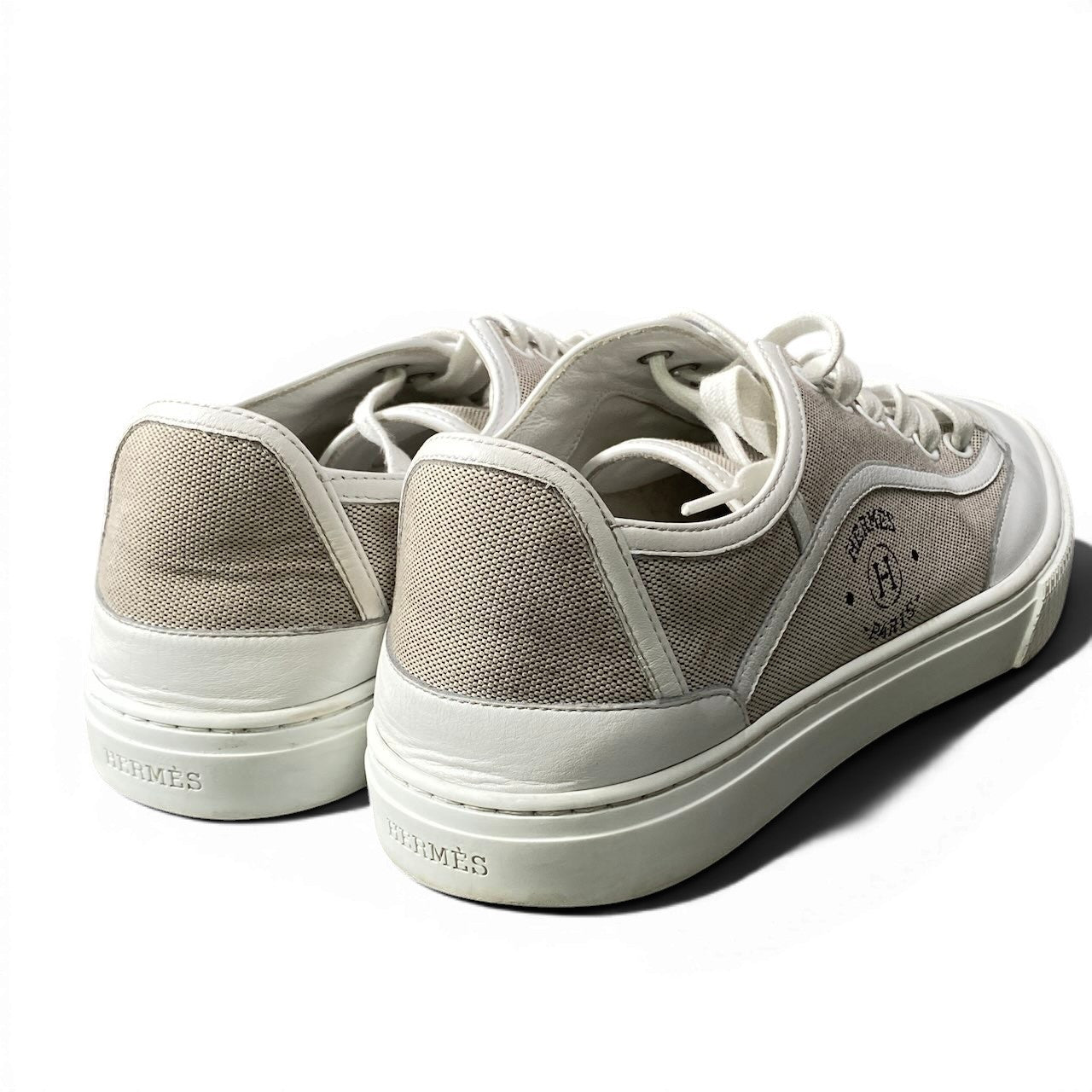 e18 HERMES エルメス ゲット サイドHロゴ スニーカー Get H Logo Low Sneakers サイズ38.5 ホワイト シューズ 保存袋有t18r