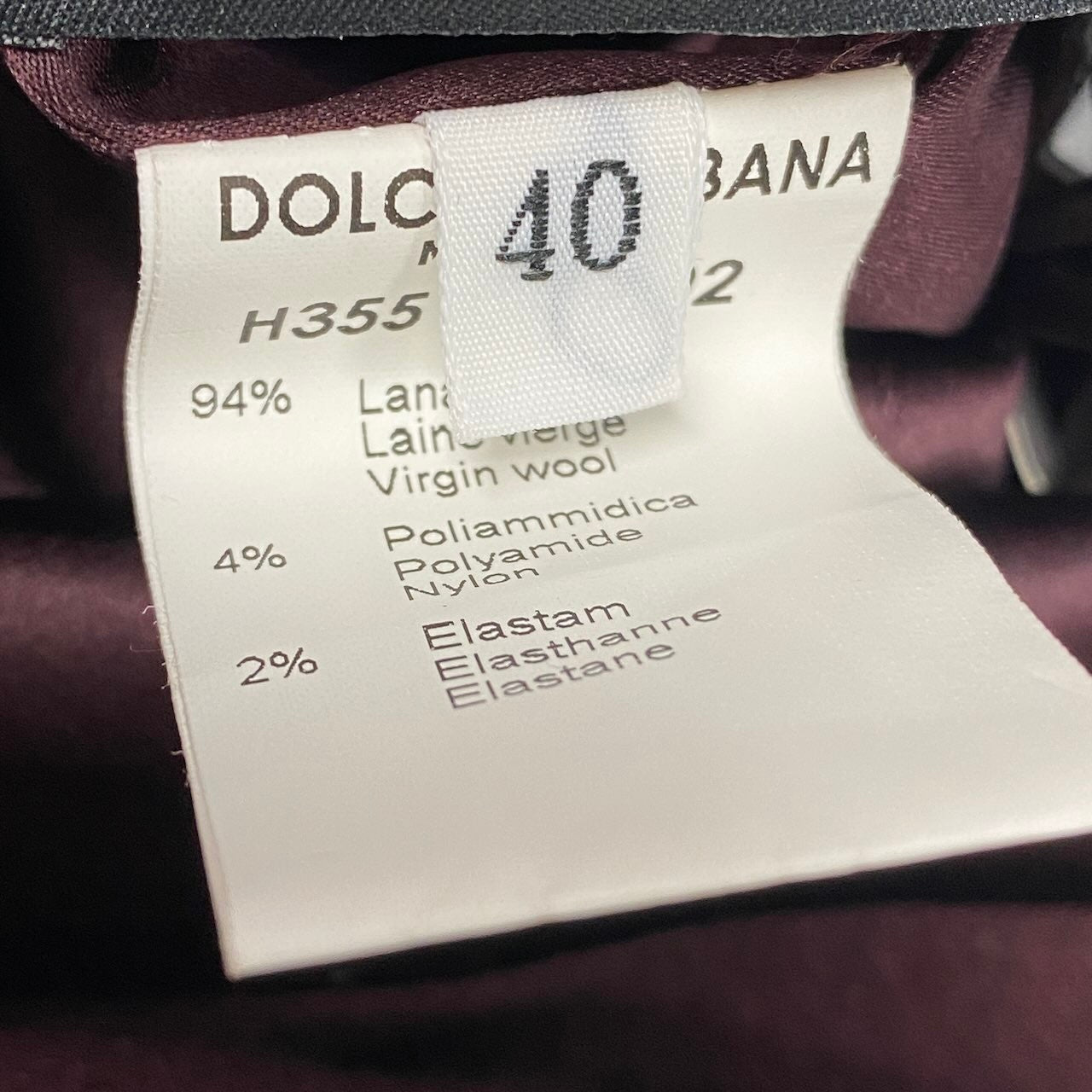 72e21 【新品保管品】DOLCE&GABBANA ドルチェアンドガッパーナ ノースリーブドレス ウールワンピース Vネック イタリア製 40サイズ ボルドー レディース 女性用u02t