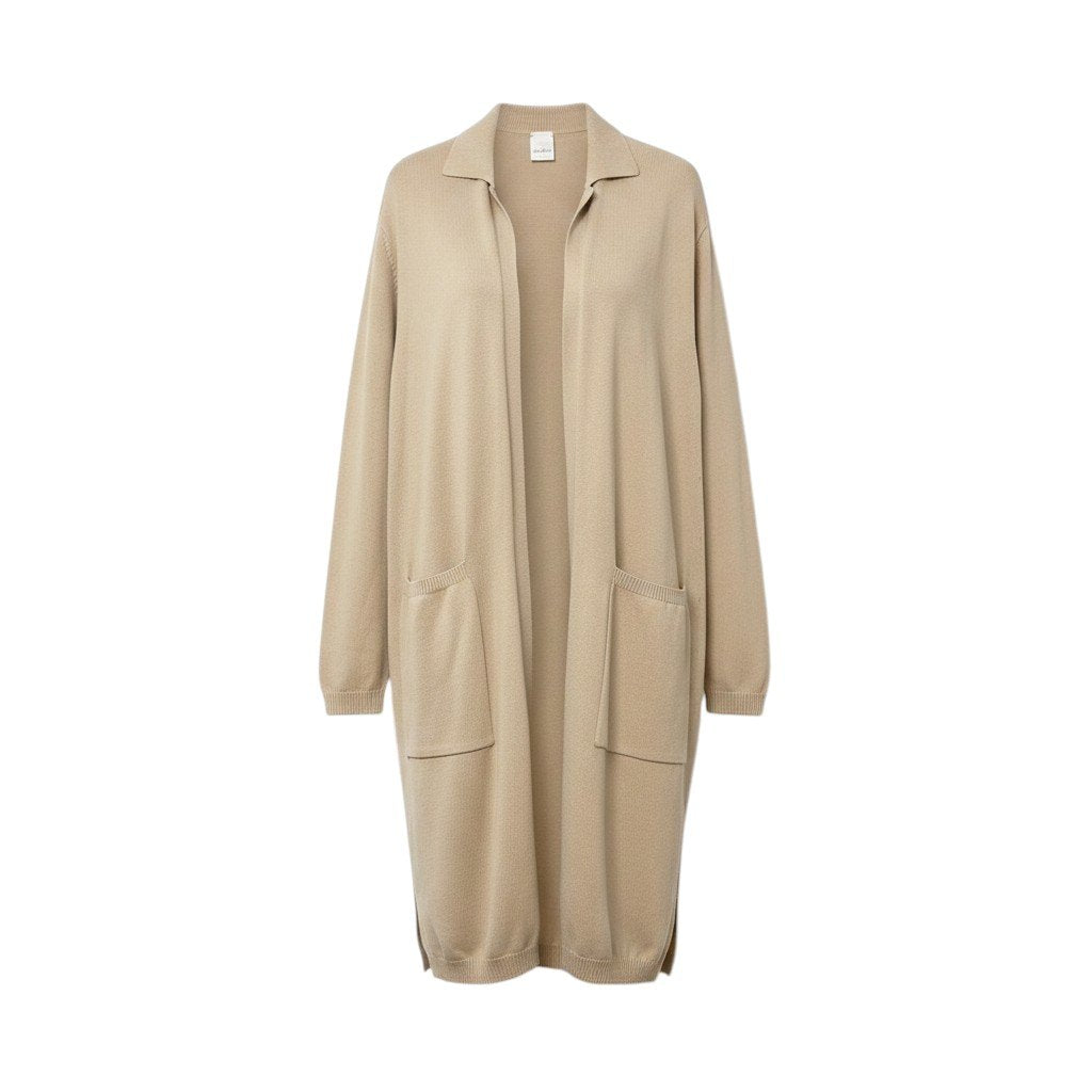 35h31 MaxMara マックスマーラ ロングカーディガン ロングスリーブニットカーディガン トップス ベージュ レディース 女性用u02t