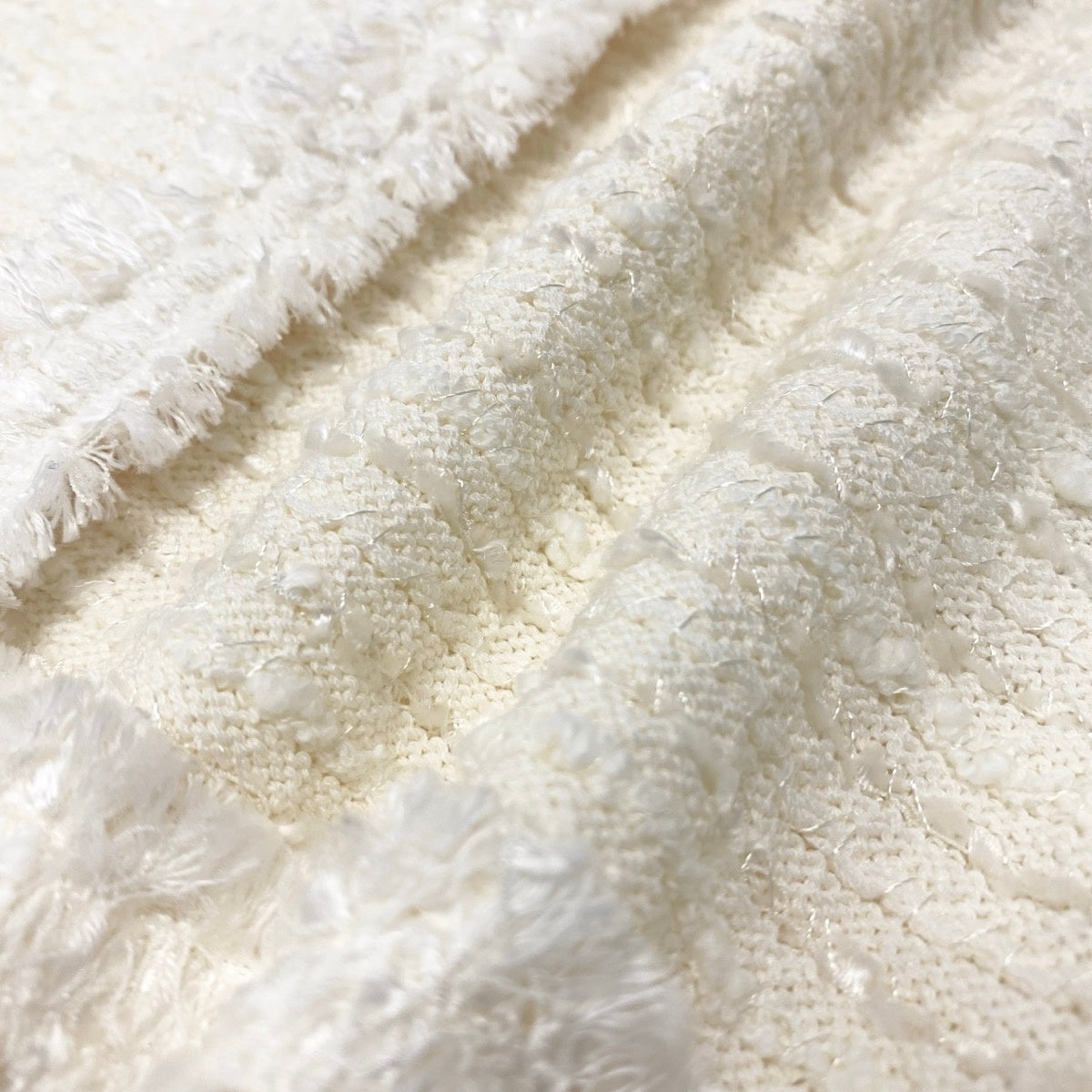 75g23 【未使用タグ付】 FOXEY フォクシー 2024年 Eclair ニットジャケット ツイードニット 44884 KAJOE サイズ38 ホワイト レディースt18r