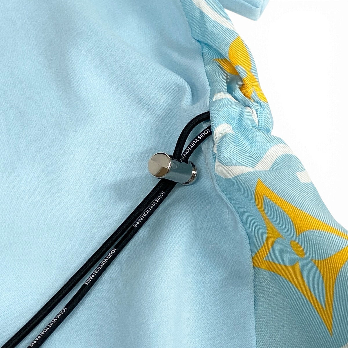 Ij9 【未使用タグ付】 LOUIS VUITTON ルイヴィトン モノグラム スカーフ Tシャツドレス RW242WW FRJD24 サイズM ライトブルー コットン シルク レディースu02t