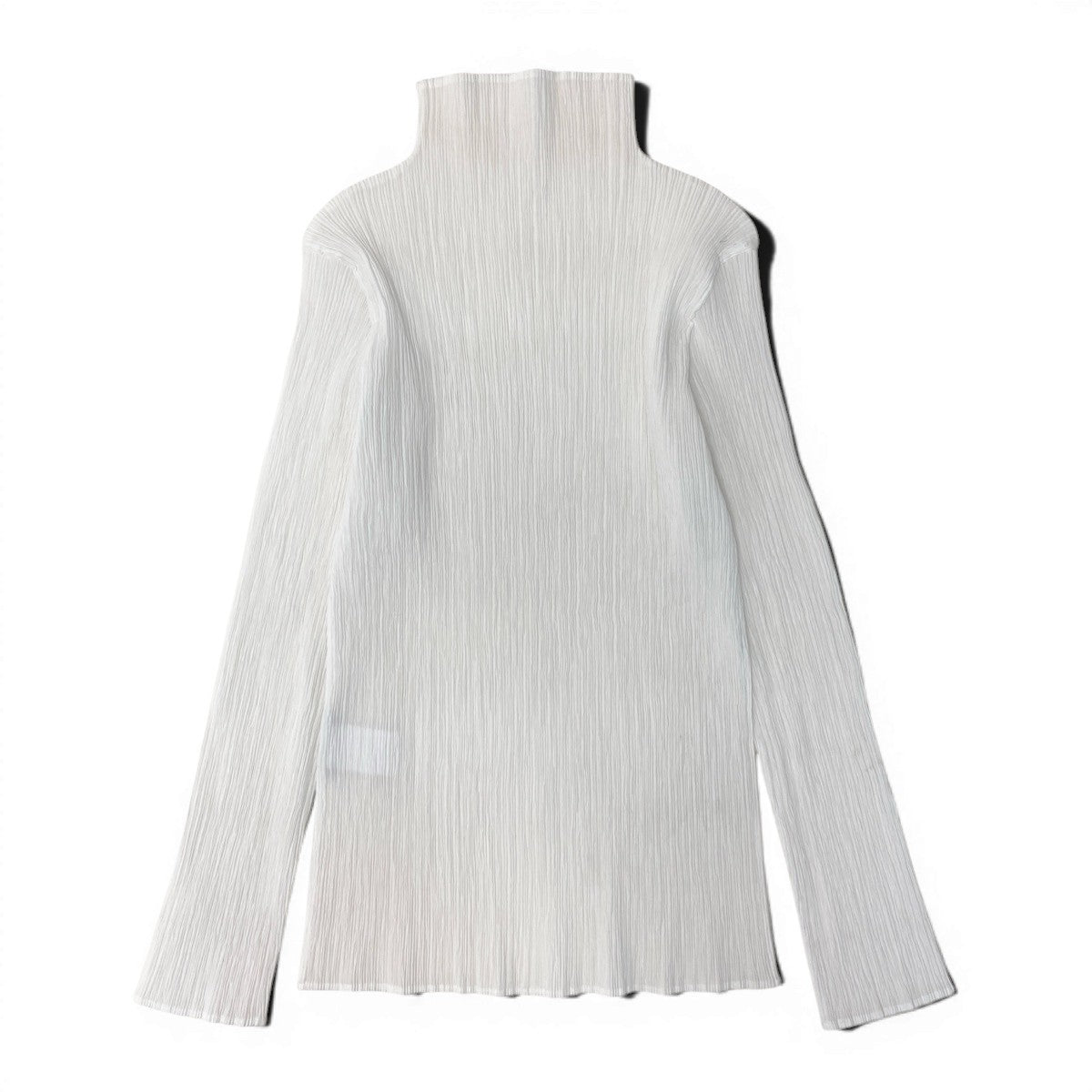 Af24 ISSEY MIYAKE イッセイミヤケ タートルネック カットソー プリーツ トップス IM82-FJ907 サイズM ホワイト ポリエステル100％ レディースo07t