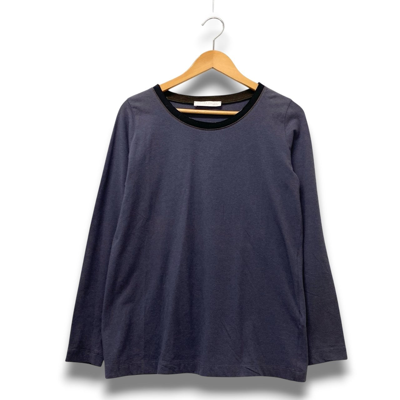 78b26 FABIANA FILIPPI ファビアナフィリッピ 長袖カットソー トップス イタリア製 Mサイズ ネイビー レディース 女性用u02t