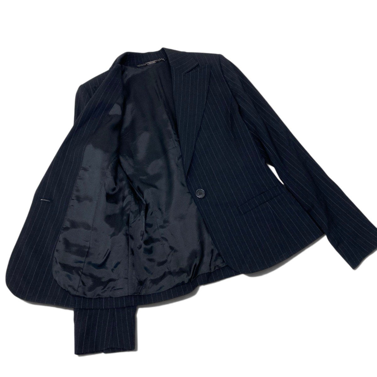 22i28 DOLCE&GABBANA ドルチェアンドガッパーナ スーツセットアップ テーラードジャケット スラックス ストライプ 40サイズ ブラック レディース 女性用u02t