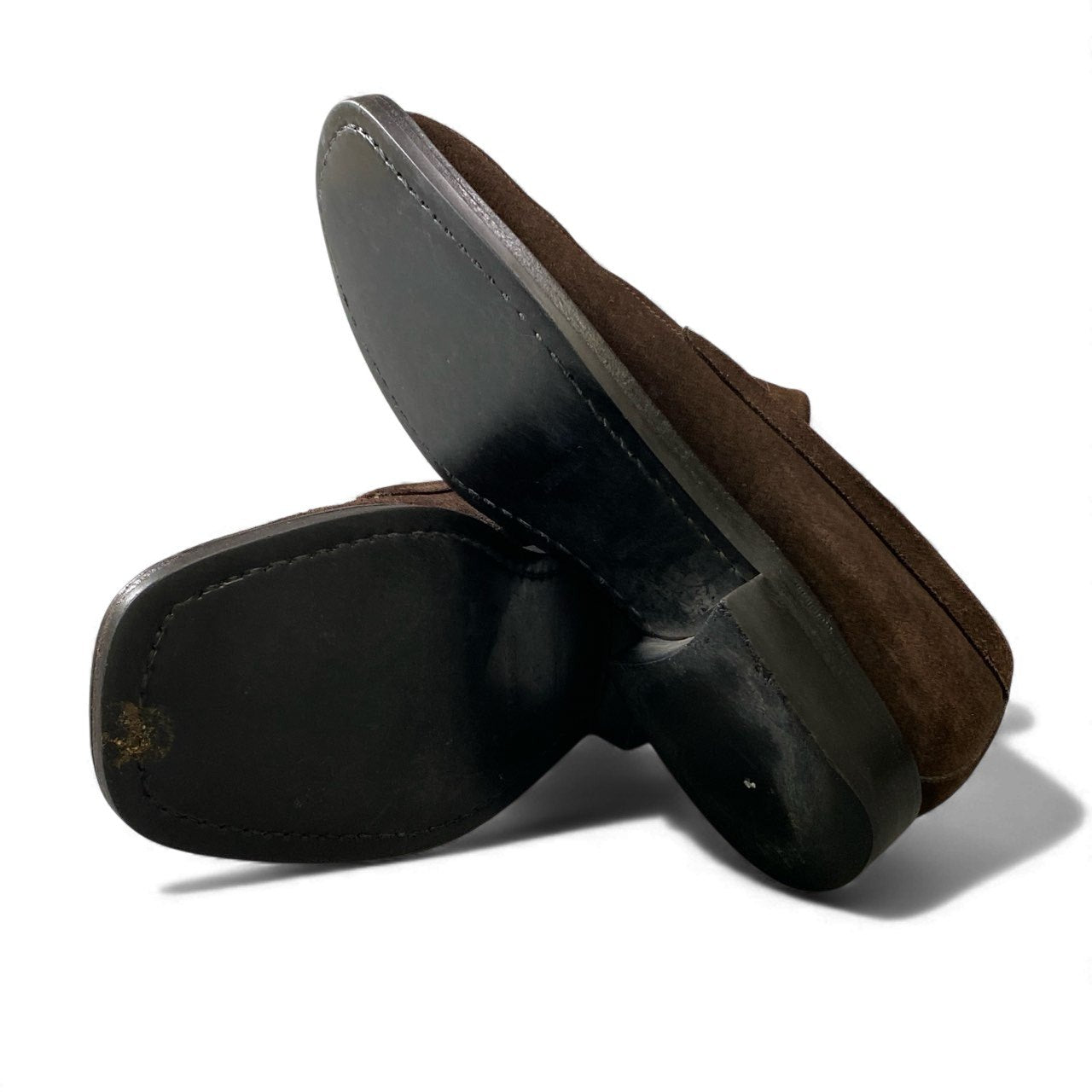 2L15 HERMES エルメス スウェード レザー シューズ ローファー 靴 イタリア製 41サイズ ブラウン メンズk02i