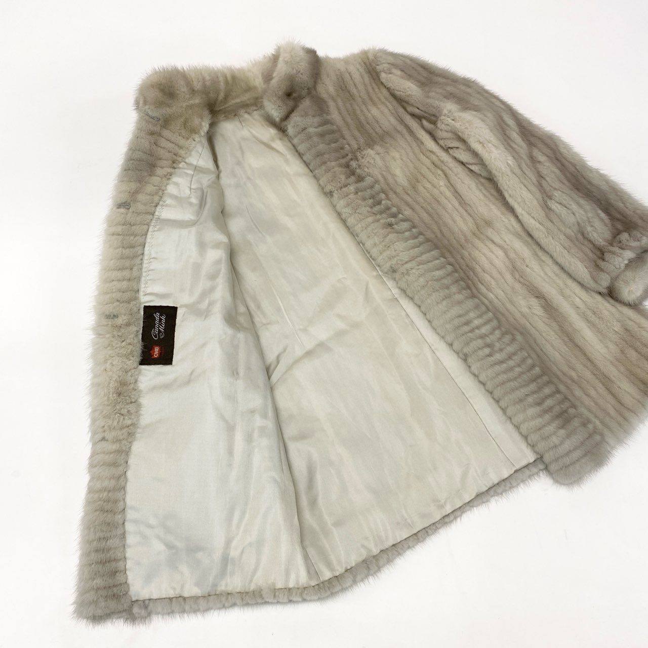 36k28 Canada Mink 最高級毛皮 サファイヤミンク ミンクコート ハーフコート MINK FUR フリー シルバーグレーu02t