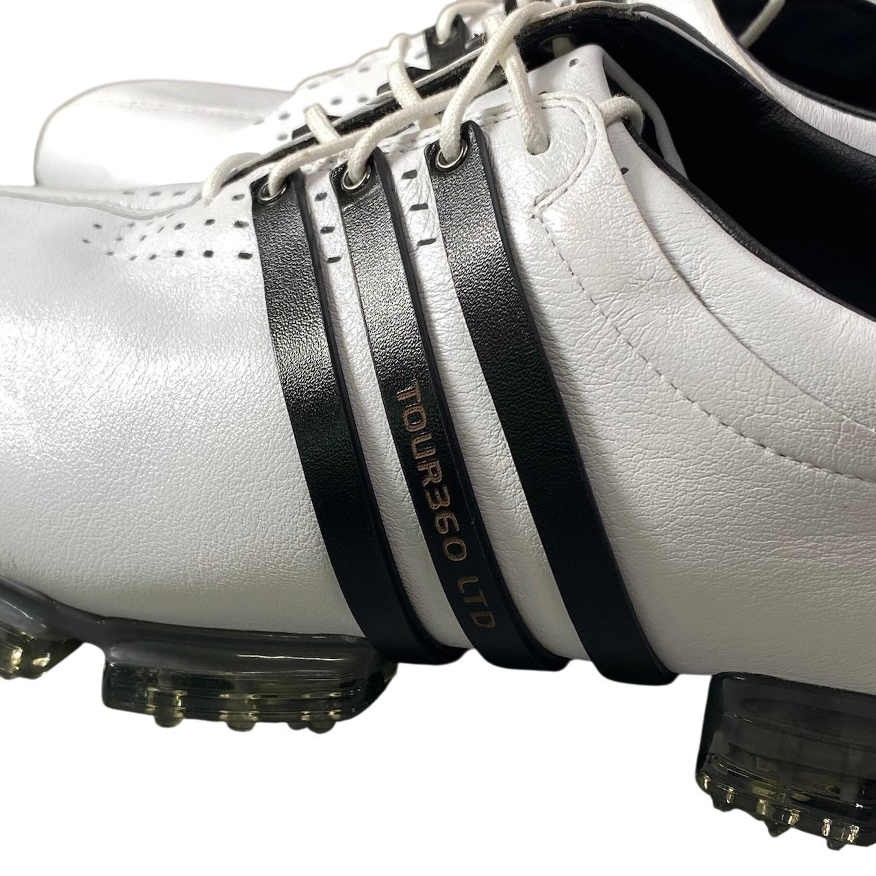 1h11 【極美品】adidas GOLF アディダス ゴルフ ゴルフシューズ TOUR360 3DFitFoam 26センチ ホワイト ブラック レザー メンズ 男性用t18r