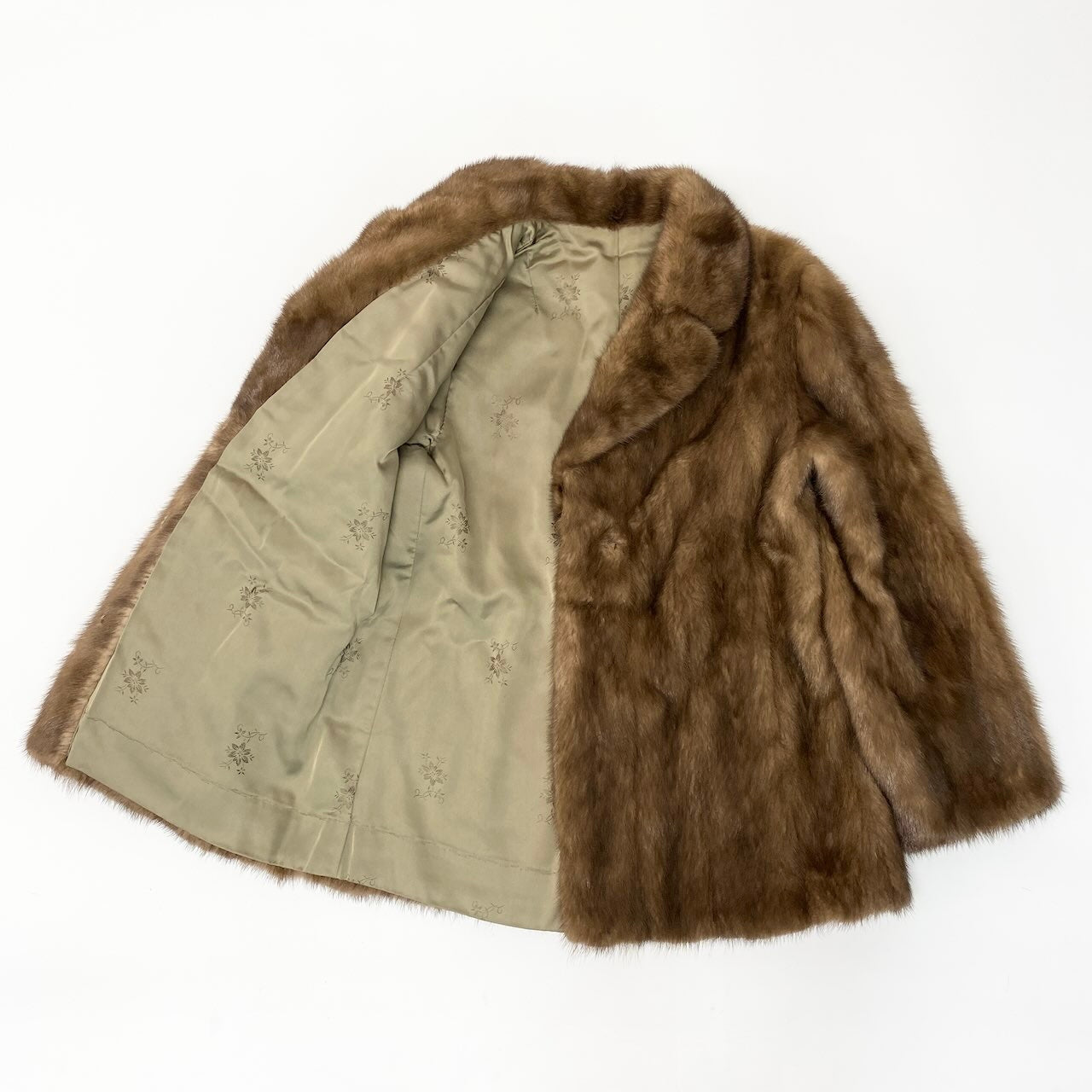 13d14 《美品》 パステルミンク ファーコート Pastel Mink Fur Coat サイズ11 茶系 本毛皮 リアルファーt18r