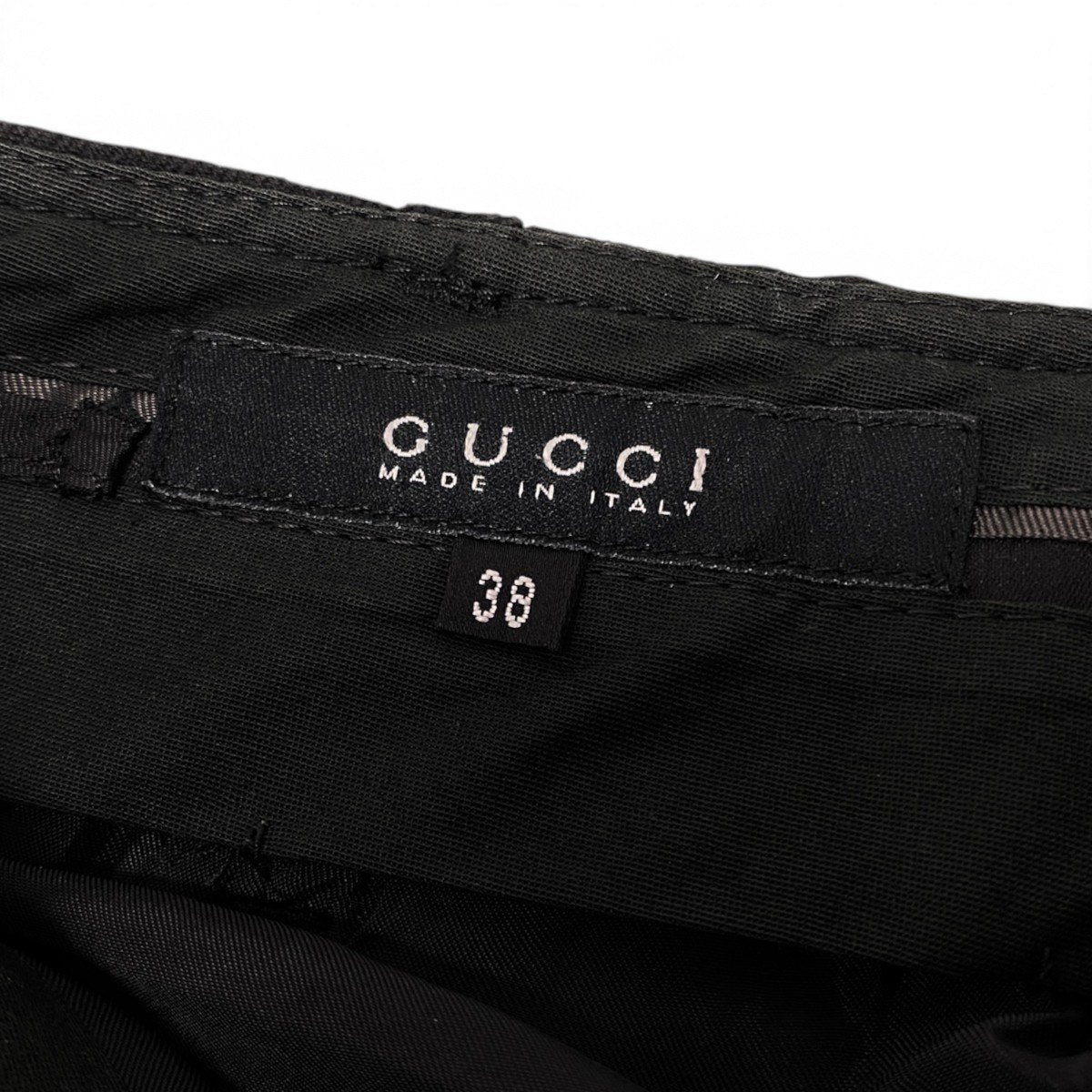 Ei25 GUCCI グッチ 2002 トムフォード期 Y2K スラックスパンツ ボトムス イタリア製 38 ブラック ウール レディースo07t