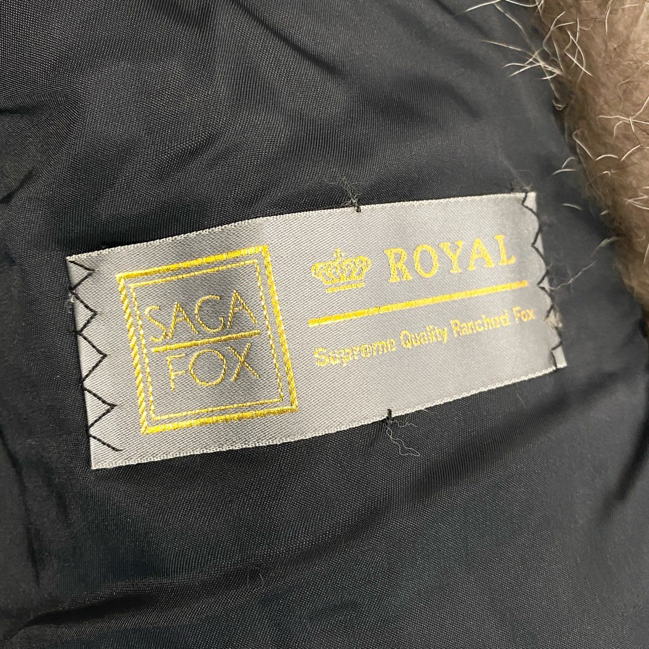 72a15 SAGA FOX ROYAL サガフォックスロイヤル 金サガ シルバーフォックス ロングコート サイズF 最高級本毛皮 Fox Fur Coatt18r