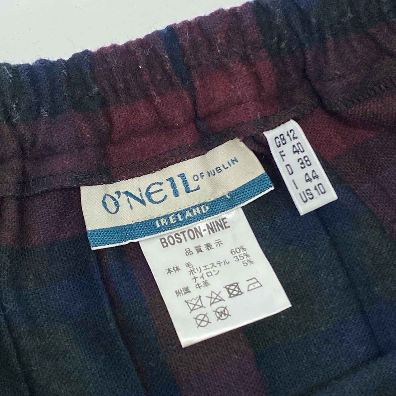 23L8 O’NEIL OF DUBLIN オニールオブダブリン 定番 チェック柄 巻きスカート ロングスカート クリップ付き 12 レッド グリーン レディース 女性用u02t