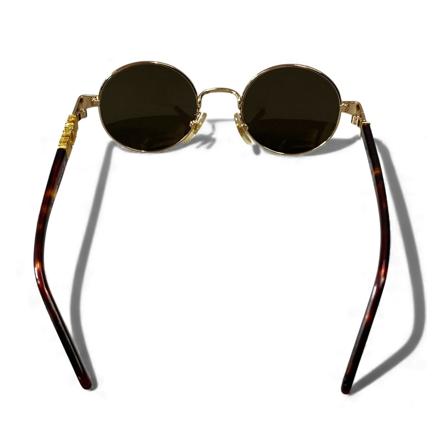 l14 MOSCHINO モスキーノ ラウンド 丸形 サングラス MC284 44□19 ブラウン アイウェア 眼鏡 メガネt18r