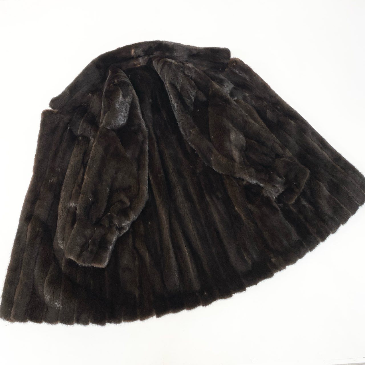 57c2 EMBA エンバ BLACKGLAMA ブラックグラマ 斜め段 マホガニーミンク ロングコート F ブラウン 最高級本毛皮 Mink Fur Long Coatt18r