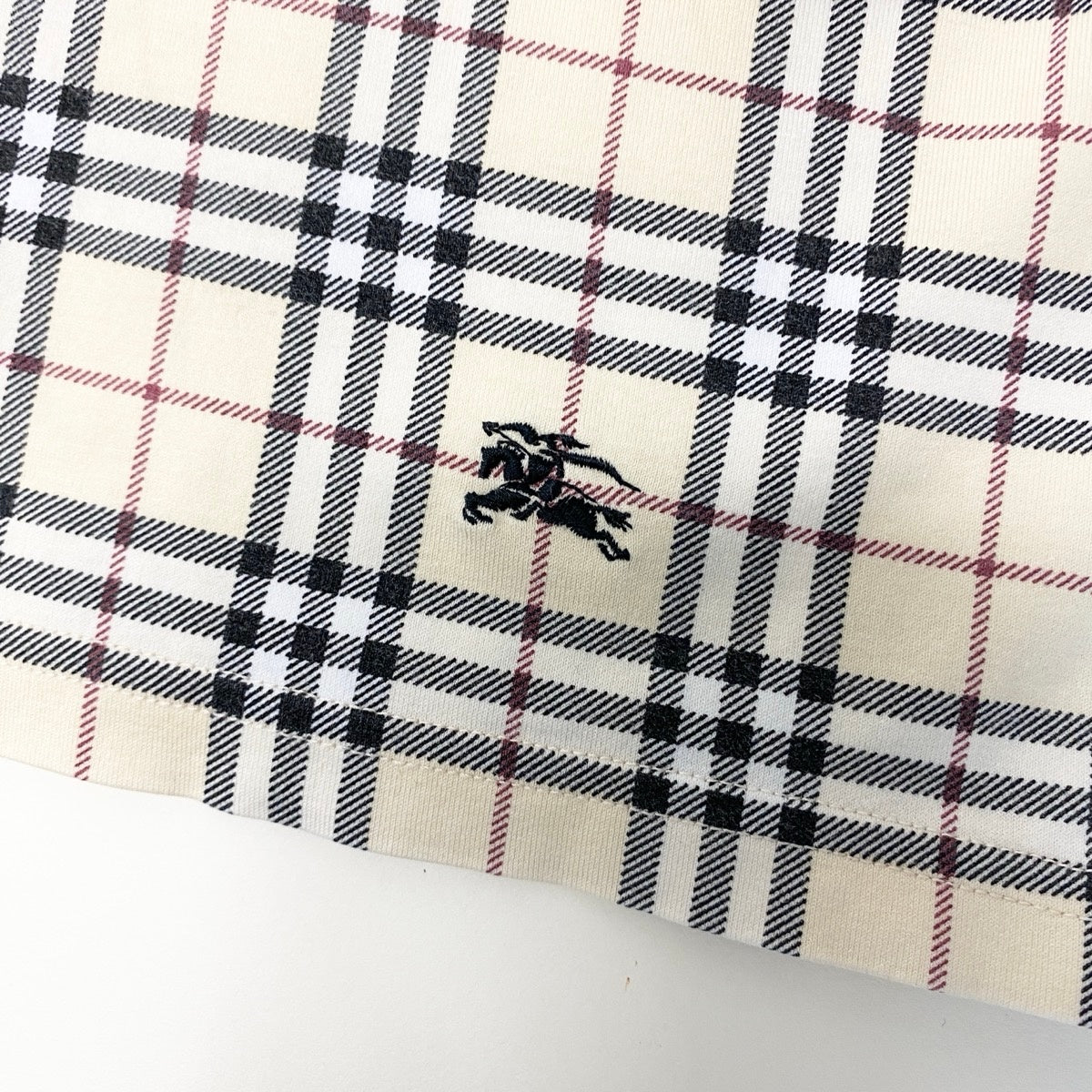 3f17 BURBERRY LONDON バーバリーロンドン ノバチェック ホース刺繍 長袖カットソー ロンT 40 ライトベージュ コットン レディースo07t