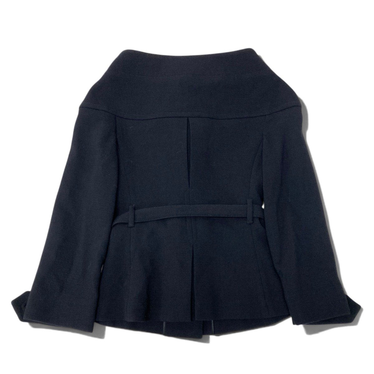 i13 PRADA プラダ ヴィンテージ ノーカラージャケット Vintage Collarless Jacket Black Size38 ブラックt18r